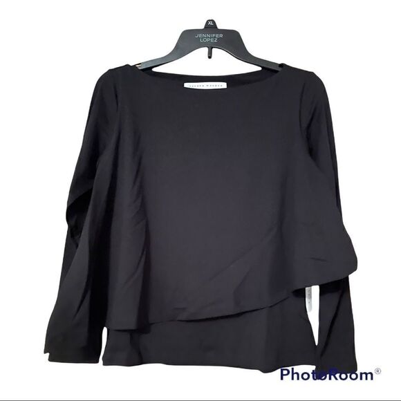 Susana Monaco angled long sleeve asymmetrical blouse - Picture 1 of 3